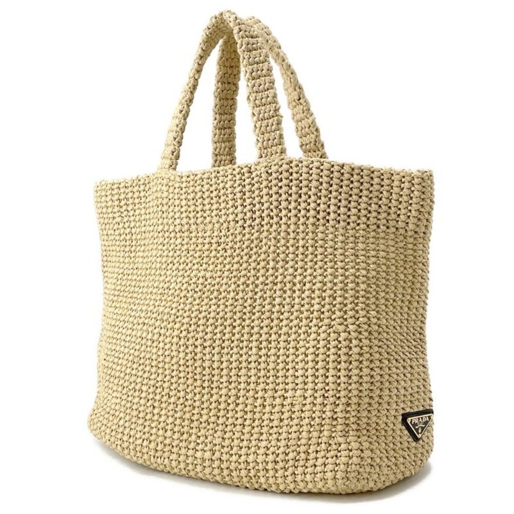 Prada Tote Crochet Logo Raffia - Picture 2 of 10